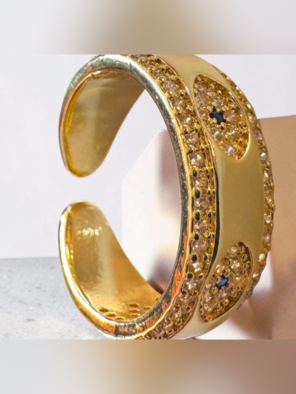 🍄5/$20. Evil Eye Gold-Plated Band Ring. New. - Picture 5 of 7